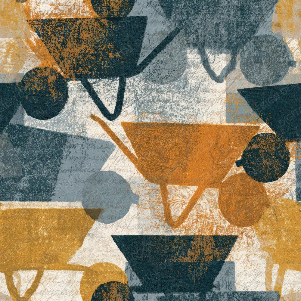 Letterpress Wheelbarrows Thunder Grey Digital Paper Pack (DDD013057)