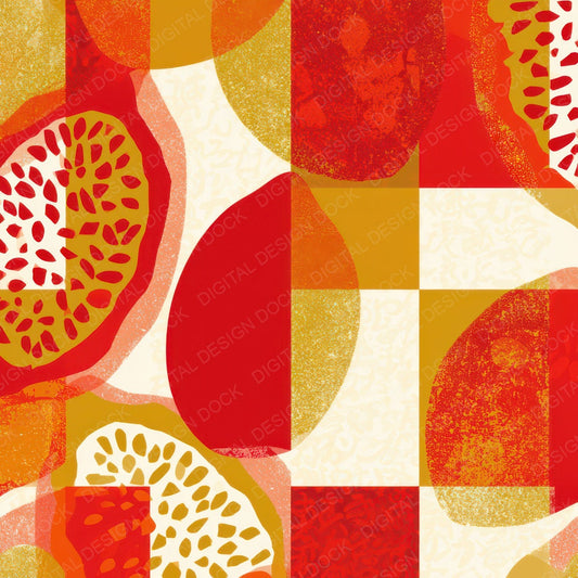 Bauhaus Passion Fruit Red Gold Digital Paper Pack (DDD013067)