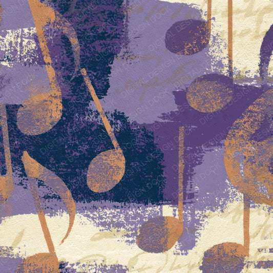 Fresco Music Notes Lavender Cream Digital Paper Pack (DDD013071)