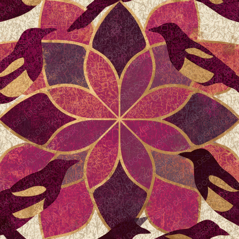 Mandala Magpie Magenta Bone Digital Paper Pack (DDD013089)