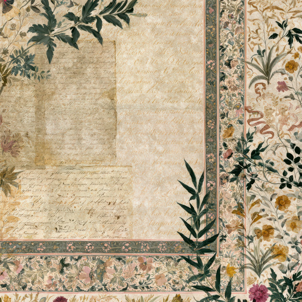Mughal Letters Tobacco Sage Cream Digital Paper Pack (DDD013090)