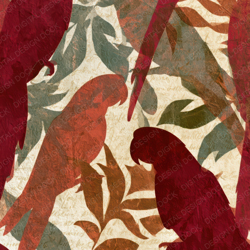 Papercut Parrots Garnet Wine Digital Paper Pack (DDD013092)