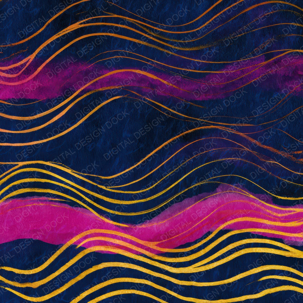 Watercolour Wave Forms Hot Pink Navy Digital Paper Pack (DDD013099)