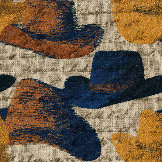 Embroidery Cowboy Hats Sienna Indigo Digital Paper Pack (DDD013112)
