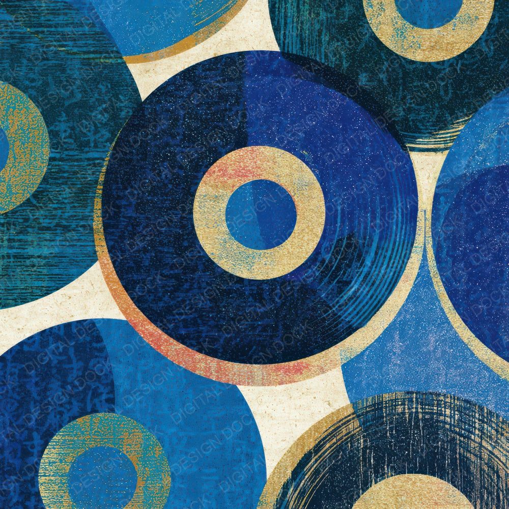 Risograph Vinyl Records Denim Navy Digital Paper Pack (DDD013117)