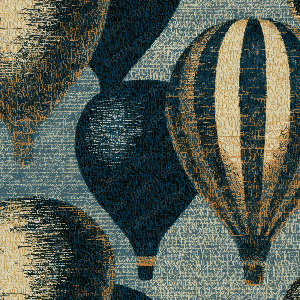 ASCII Hot Air Balloons Linen Slate Digital Paper Pack (DDD013127)