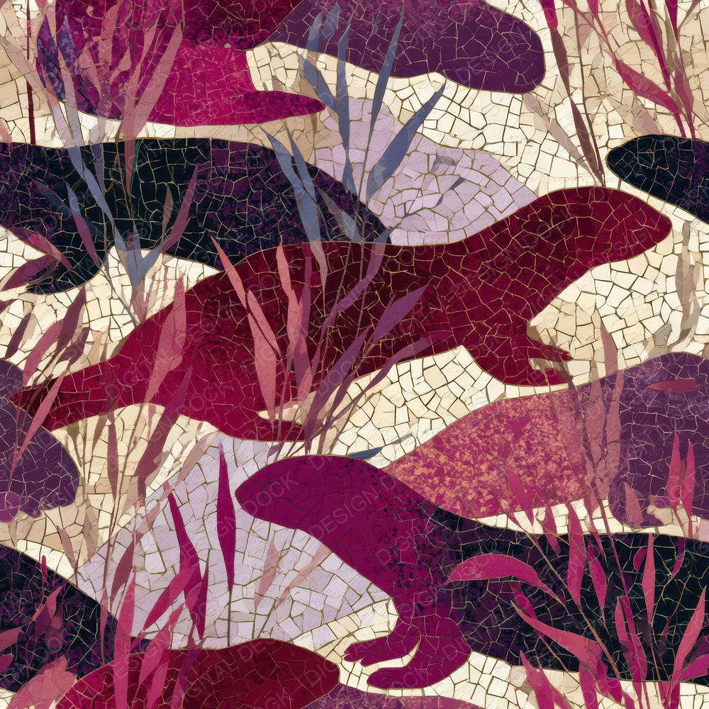 Mosaic Otter Reeds Plum Digital Paper Pack (DDD013133)