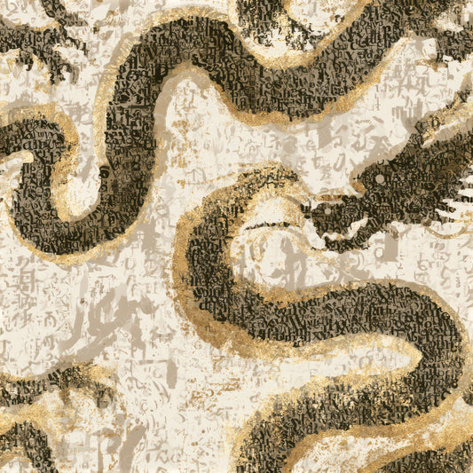 Typographic Dragons Sumi Bone Seamless Digital Paper Pack (DDD013138)