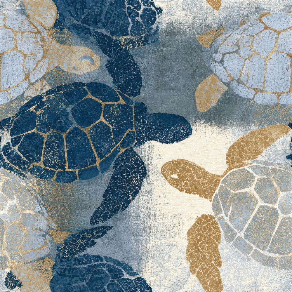 ASCII Turtles Oyster Storm Seamless Digital Paper Pack (DDD013153)