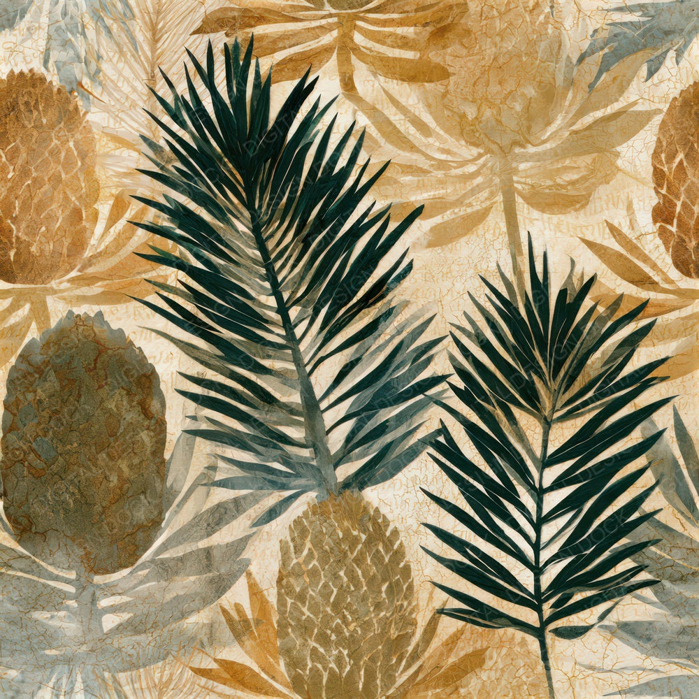 Batik Banksia Sepia Seamless Digital Paper Pack (DDD013155)