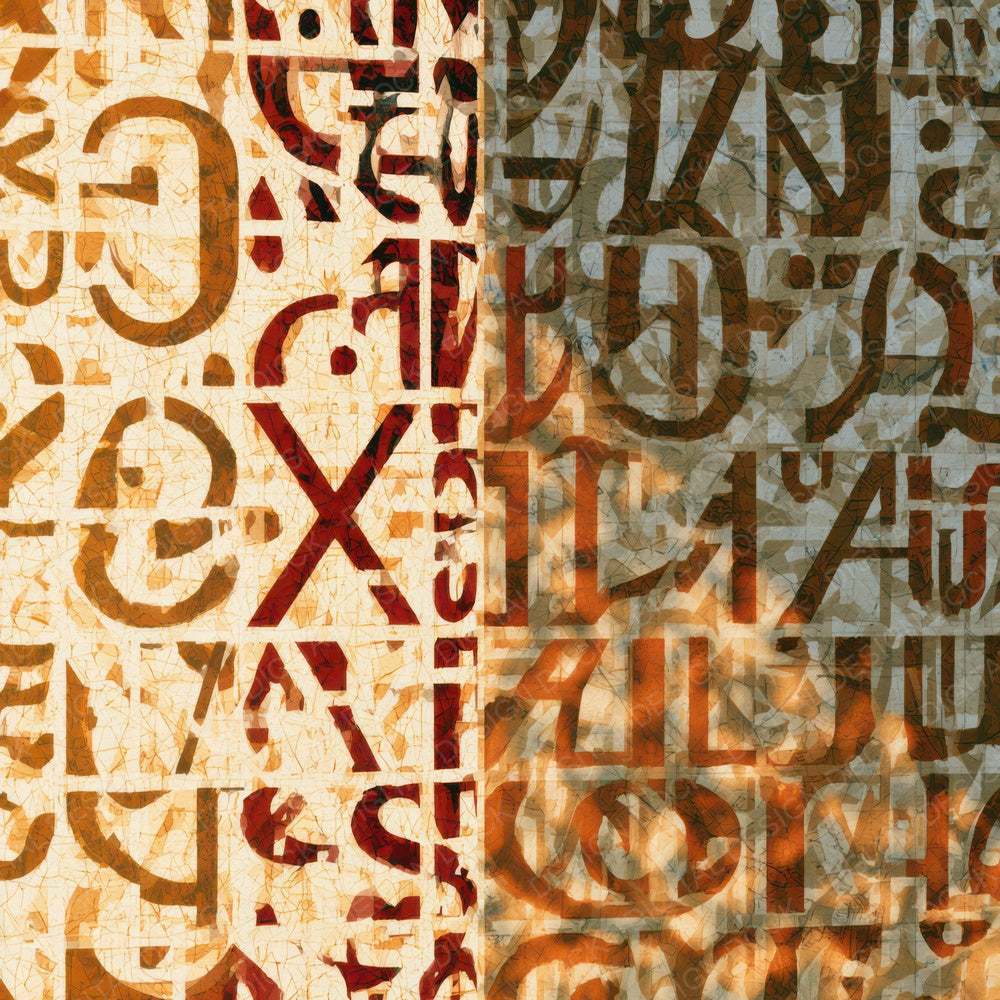 Typographic Lattice Rust Brass Ochre Digital Paper Pack (DDD013163)