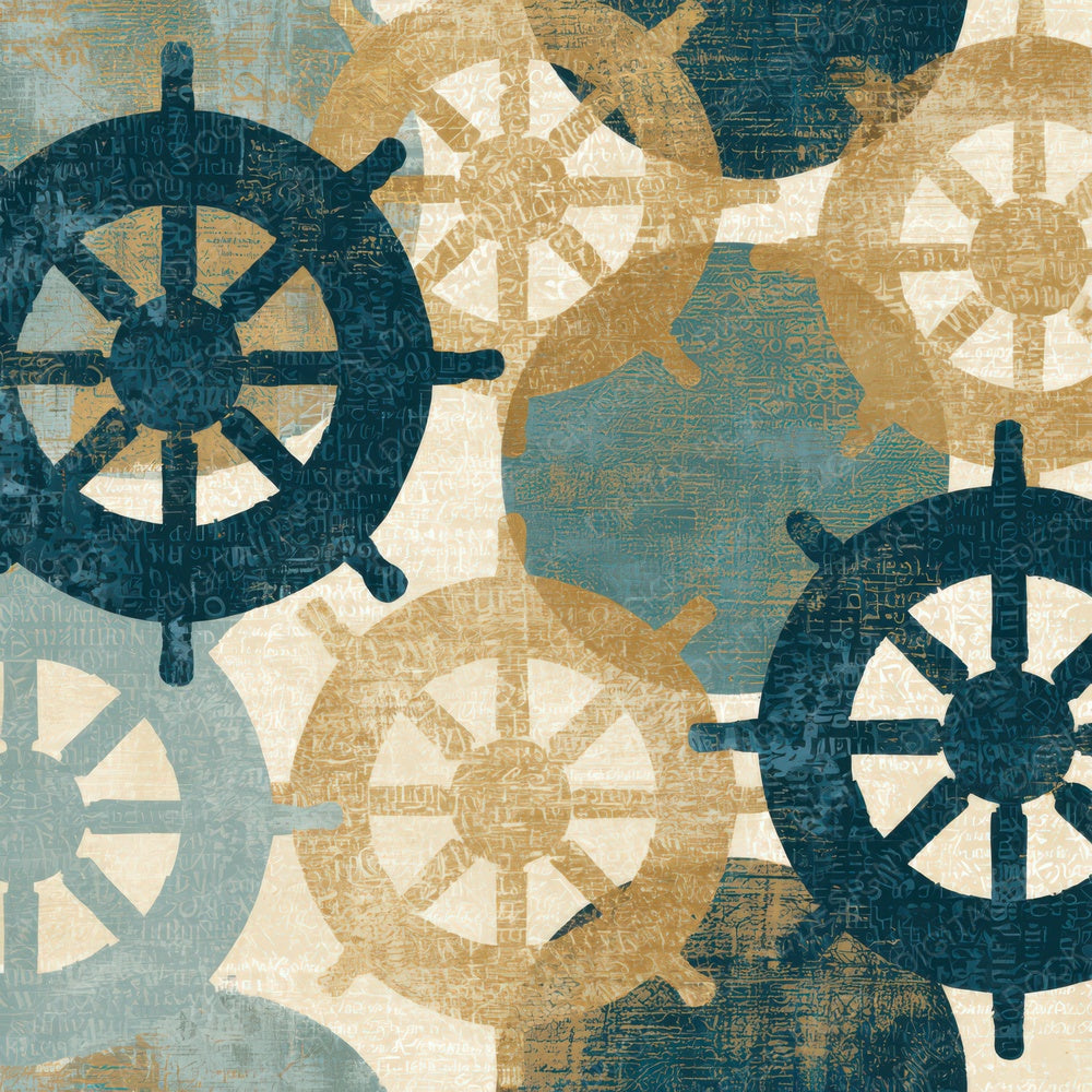 Typographic Ship Wheels Slate Sand Ivory Digital Paper Pack (DDD013164)