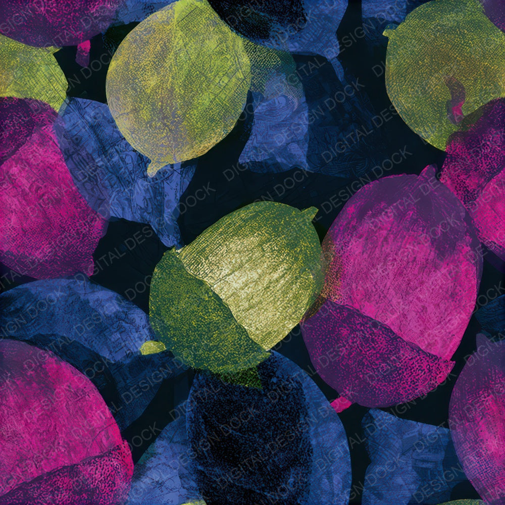 Mezzotint Acorn Neon Magenta Seamless Digital Paper Pack (DDD013176)