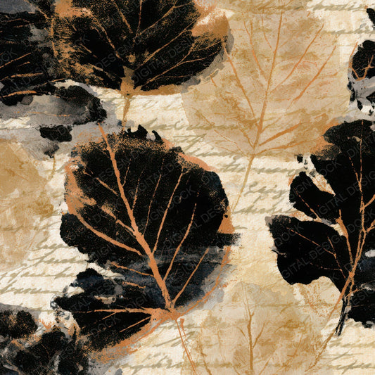 Sumi-e Pressed Leaves Sepia Digital Paper Pack (DDD013183)
