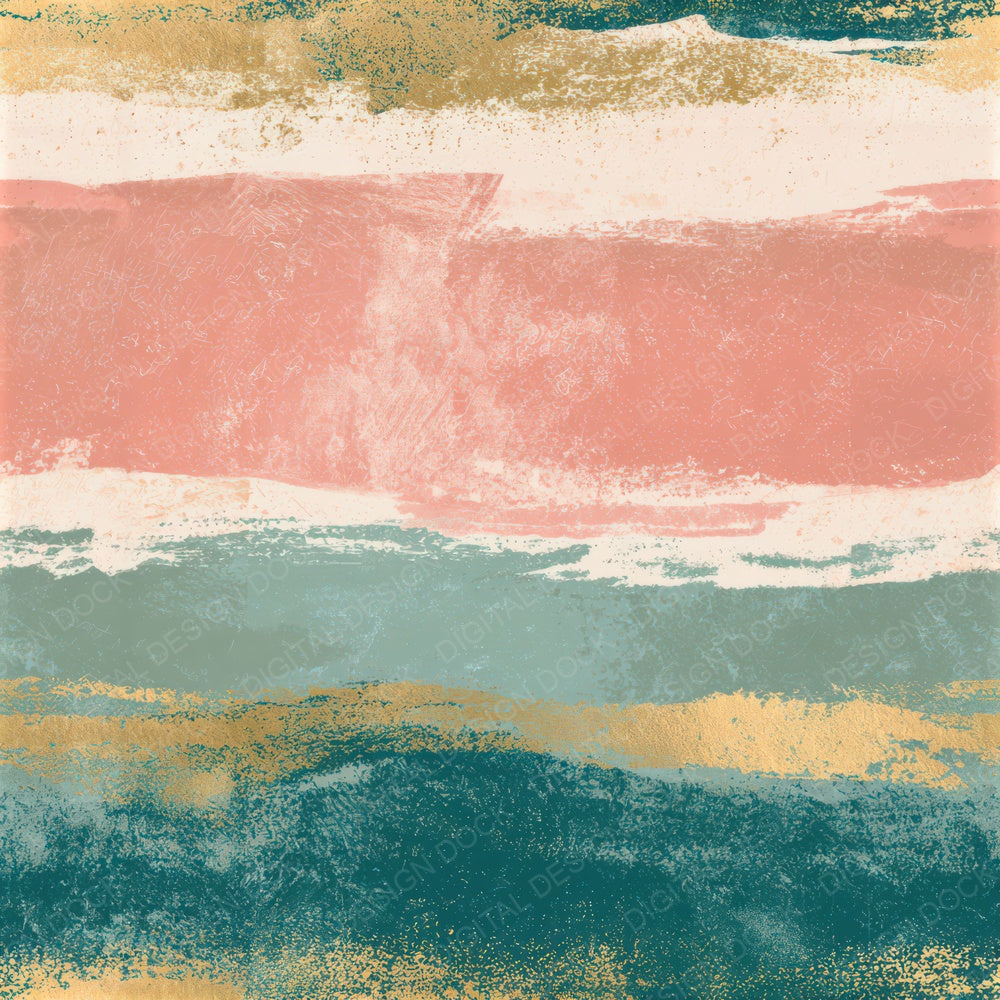 Linocut Blush Mint Abstract Seamless Digital Paper Pack (DDD013193)