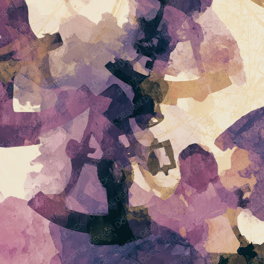 Watercolour Sextant Plum Cream Digital Paper Pack (DDD013204)