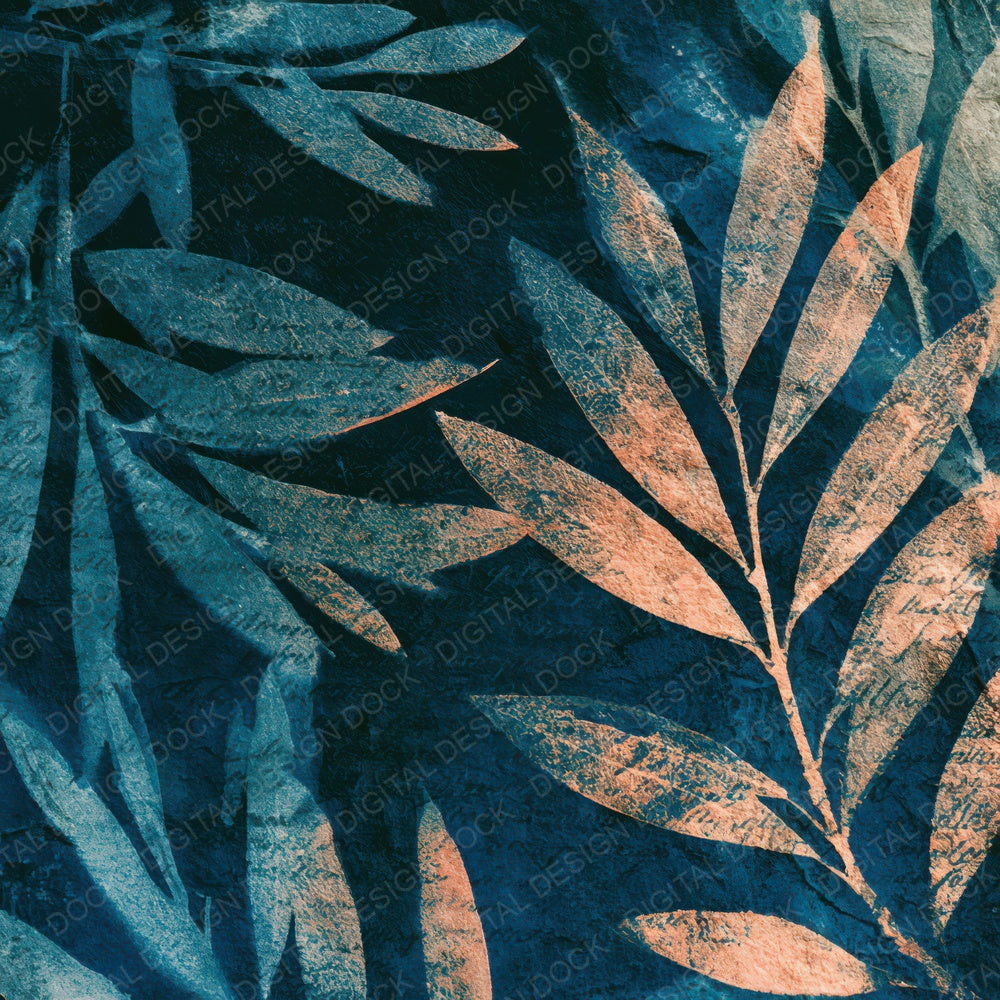 Cyanotype Olive Branches Sea Glass Digital Paper Pack (DDD013212)
