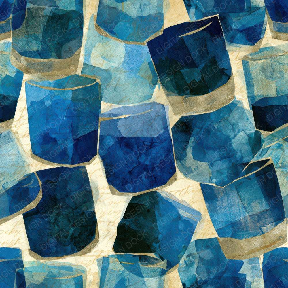 Ink Wash Whiskey Tumblers Denim Digital Paper Pack (DDD013217)