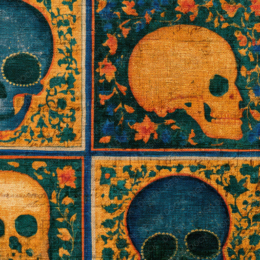 Mughal Skulls Amber Forest Green Digital Paper Pack (DDD013218)