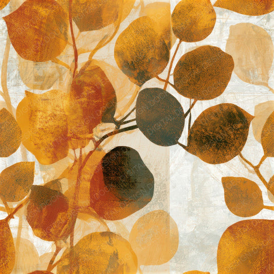 Layered Eucalyptus Honey Mustard Seamless Digital Paper Pack (DDD013248)