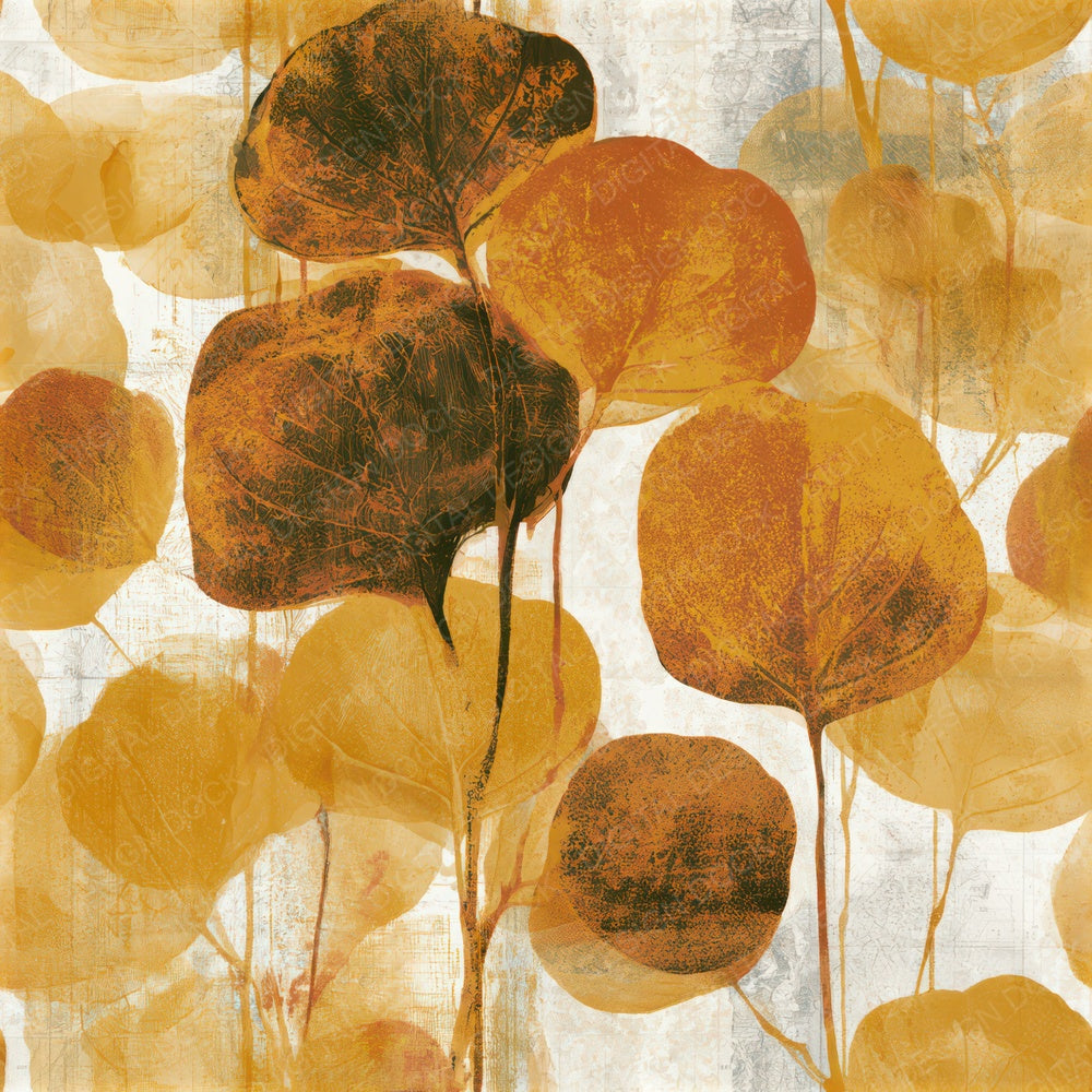 Layered Eucalyptus Honey Mustard Seamless Digital Paper Pack (DDD013248)
