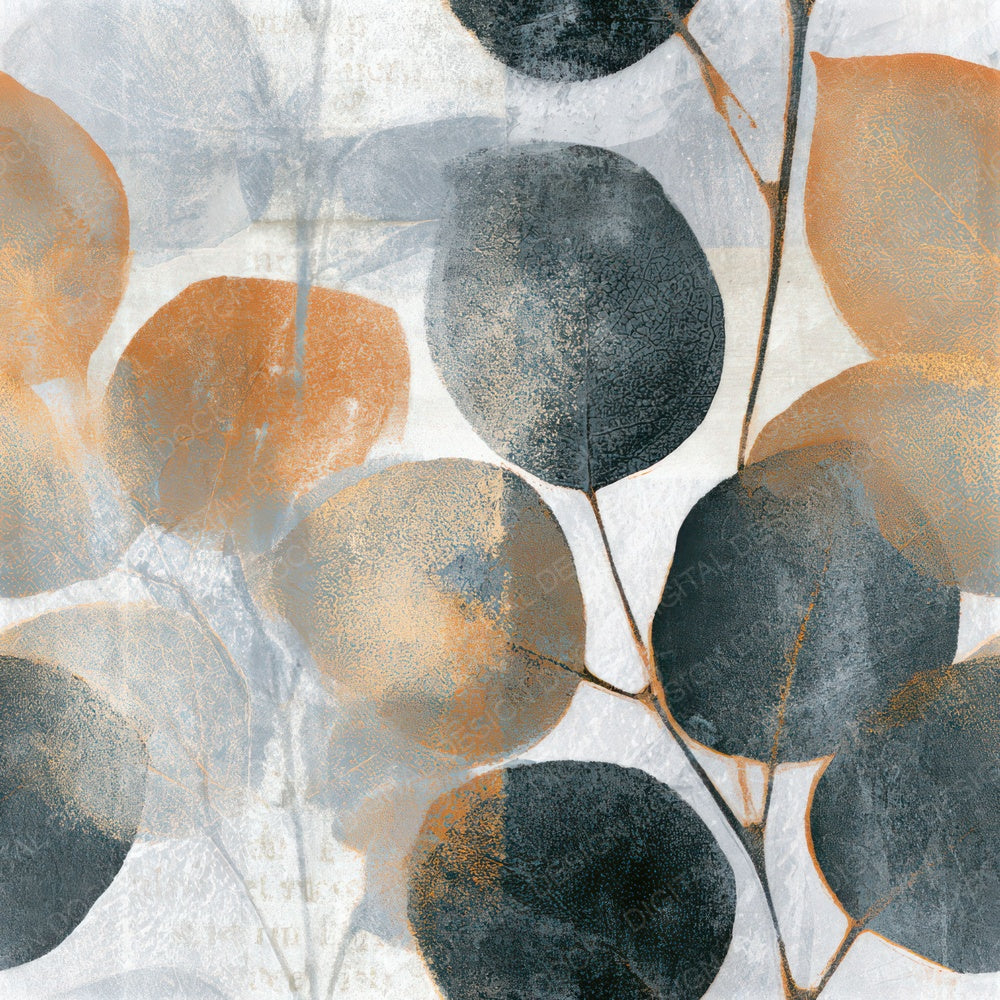 Monoprint Eucalyptus Silver Seamless Digital Paper Pack (DDD013252)