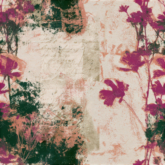 Minimal Meadow Flowers Magenta Cream Seamless Digital Paper Pack (DDD013267)