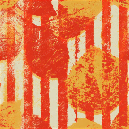 Screenprint Autumn Leaves Candy Red Seamless Digital Paper Pack (DDD013289)