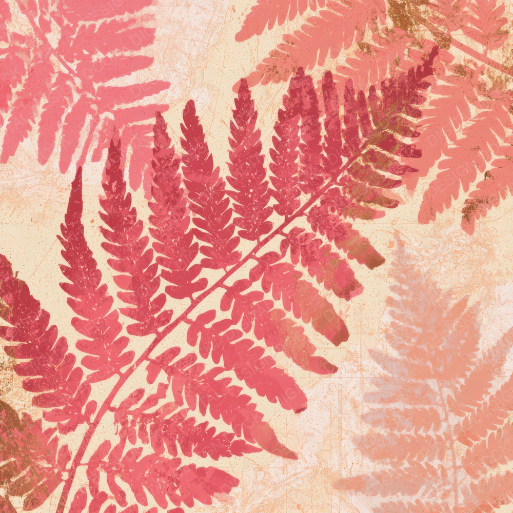 Minimal Fern Coral Dusty Pink Digital Paper Pack (DDD013305)