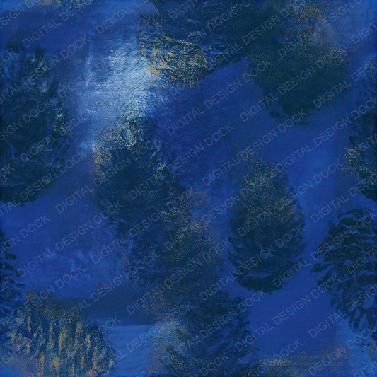 Minimal Pine Cone Navy Blue Seamless Digital Paper Pack (DDD013307)