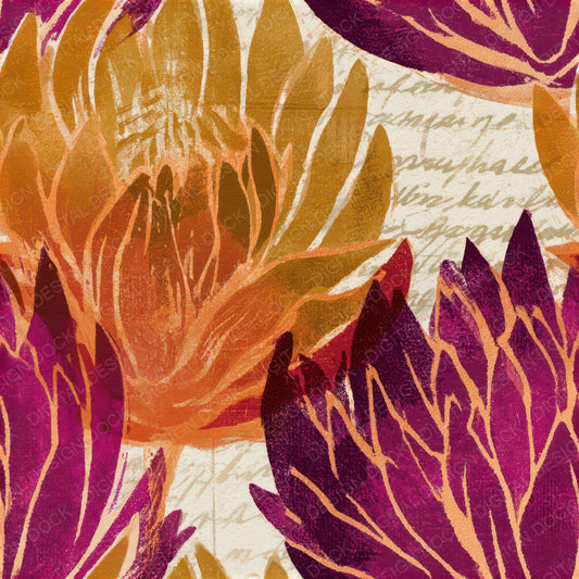 Screenprint Protea Amber Magenta Seamless Digital Paper Pack (DDD013313)
