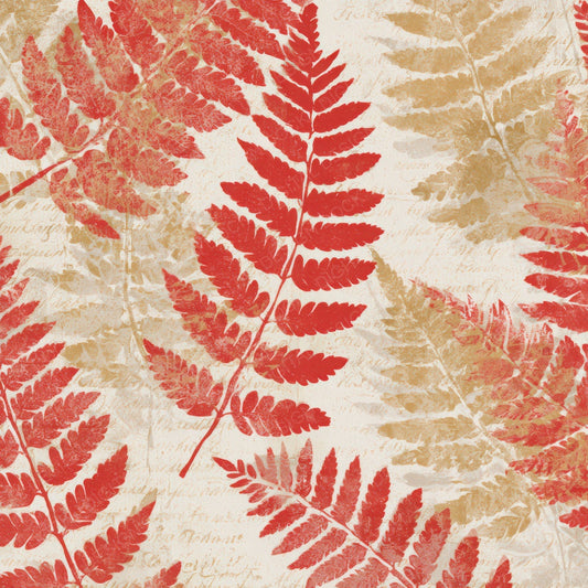 Woodblock Fern Circus Red Gold Digital Paper Pack (DDD013317)