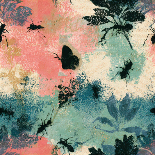 Monoprint Ants Cotton Candy Mint Seamless Digital Paper Pack (DDD013330)