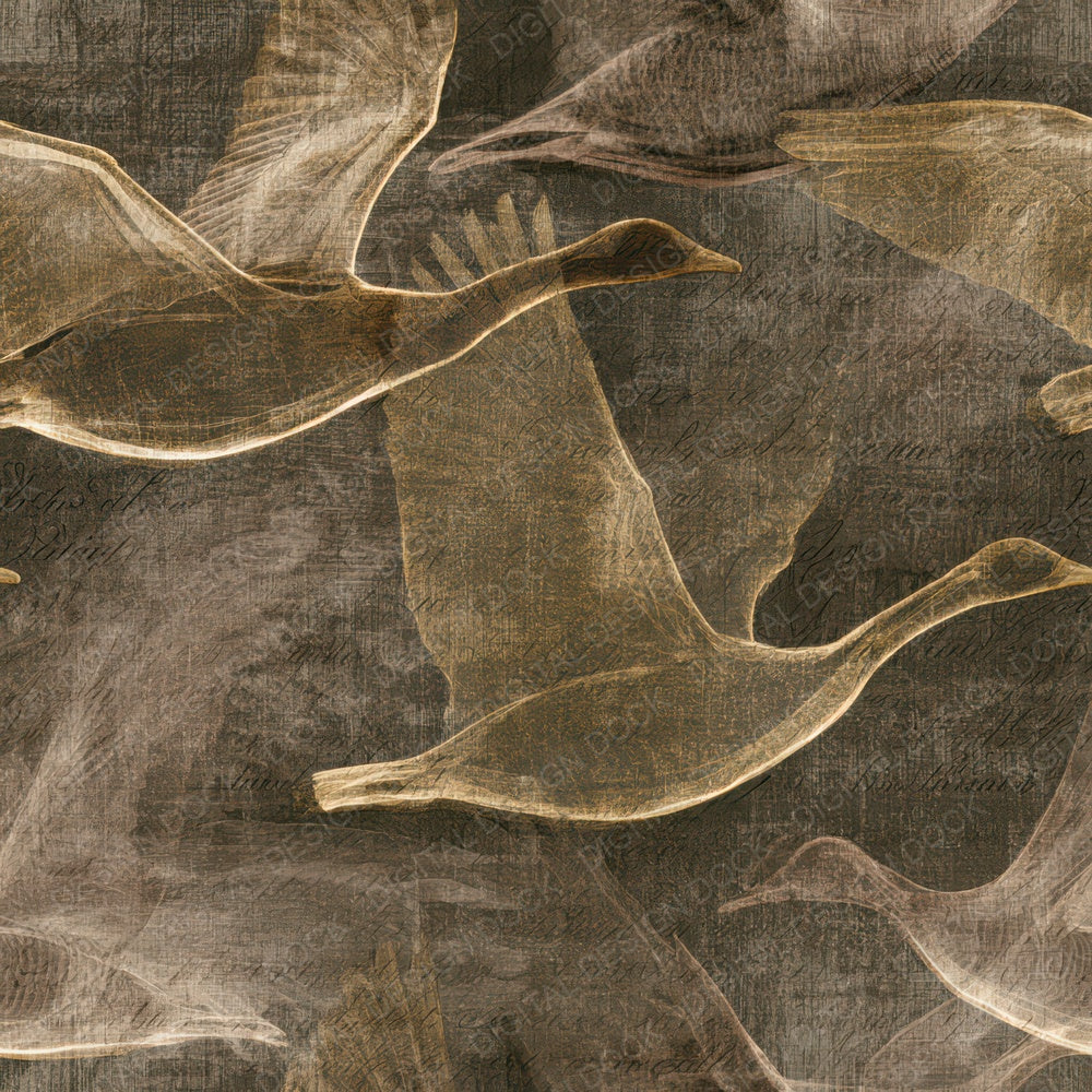 X-Ray Geese Sepia Parchment Digital Paper Pack (DDD013342)