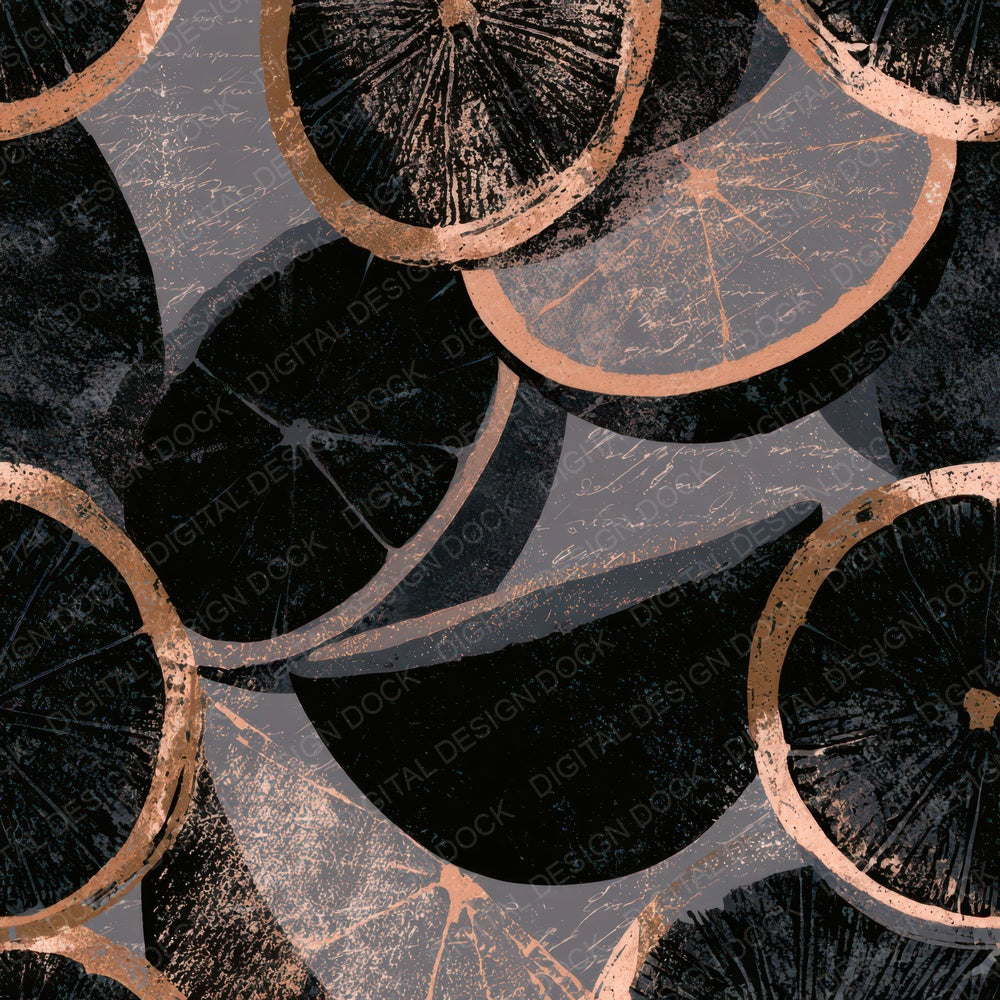 Woodblock Citrus Halves Dried Rose Digital Paper Pack (DDD013350)