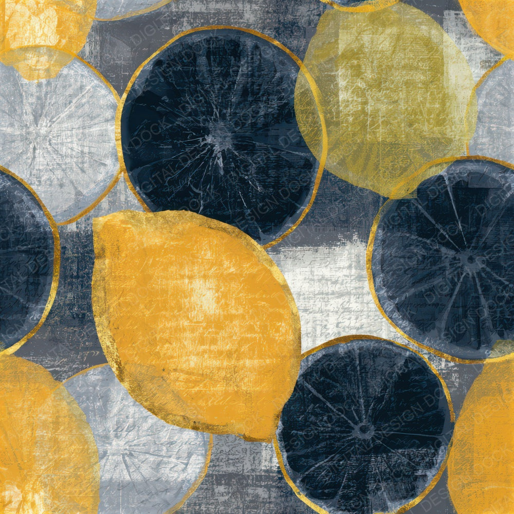 X Ray Lemon Lime Gunmetal Seamless Digital Paper Pack (DDD013382)