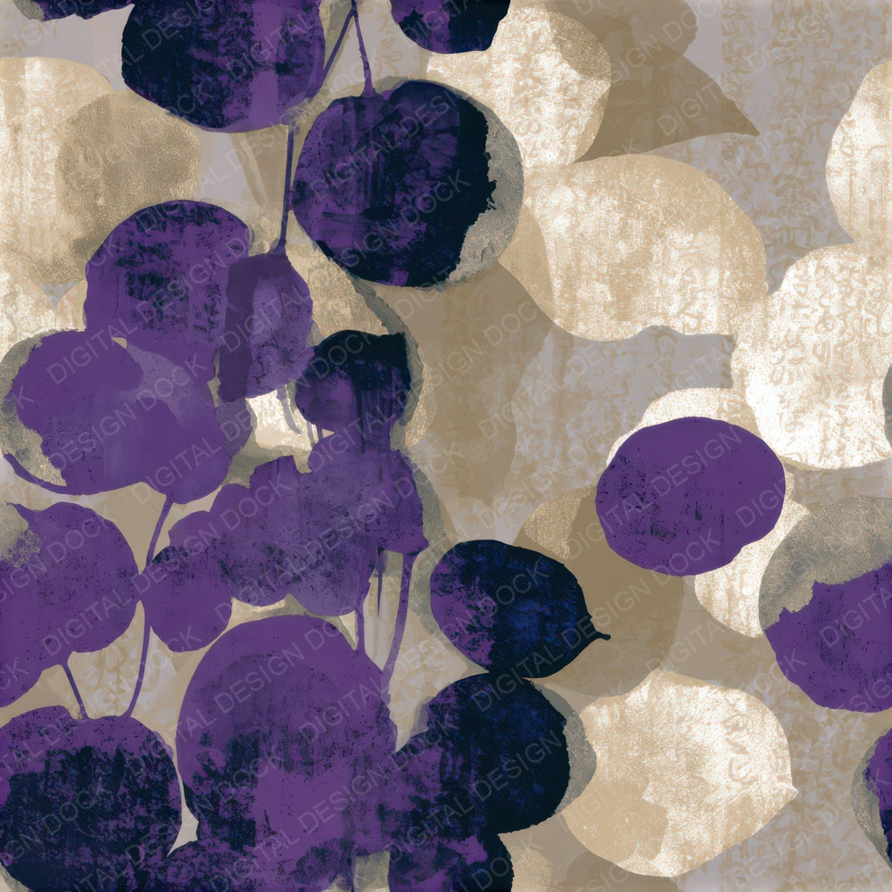 Screenprint Plums Bone Stone Seamless Digital Paper Pack (DDD013394)