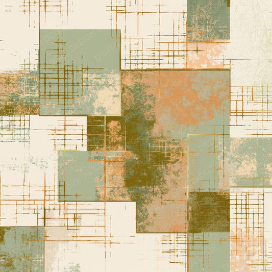 Screenprint Neon Grid Tobacco Sage Digital Paper Pack (DDD013410)