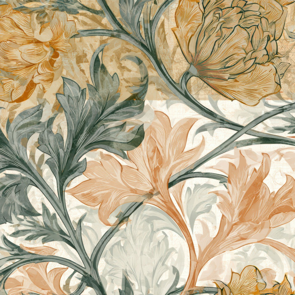 Woodblock Morris Flora Amber Sage Digital Paper Pack (DDD013414)