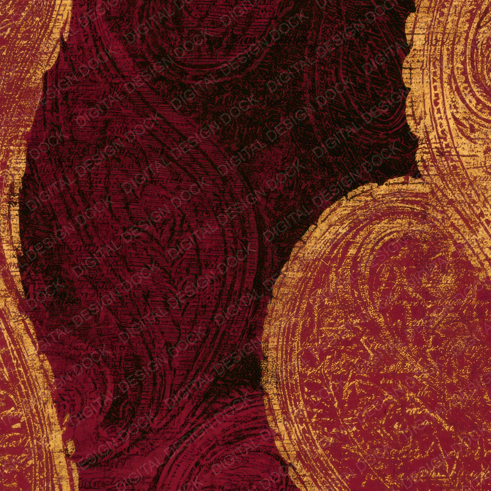 Woodcut Paisley Cherry Currant Digital Paper Pack (DDD013421)