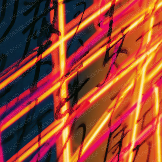 Minimal Neon Tubes Amber Magenta Digital Paper Pack (DDD013428)