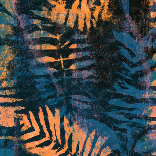 Screenprint Shibori Tangerine Turquoise Digital Paper Pack (DDD013438)