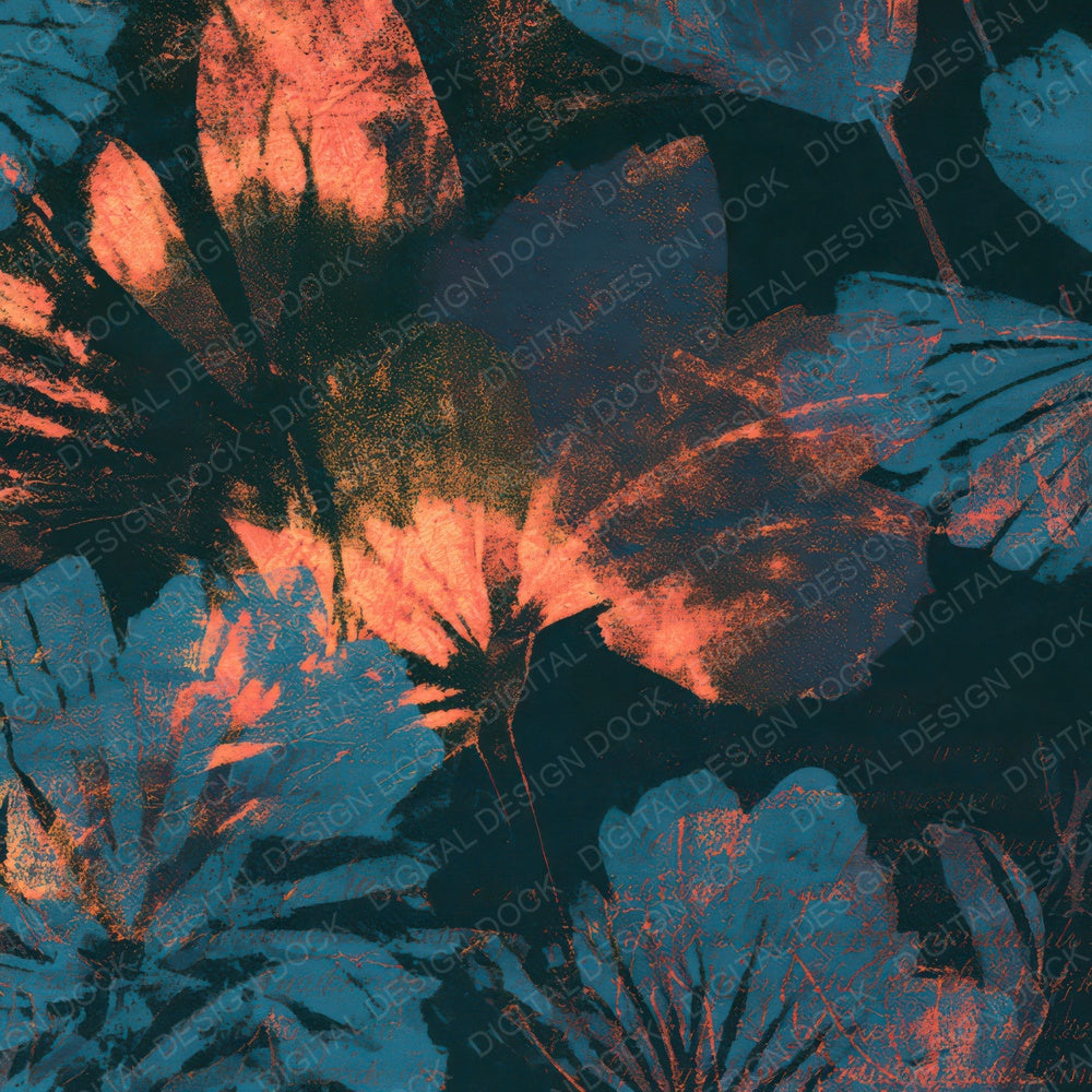 Screenprint Shibori Tangerine Turquoise Digital Paper Pack (DDD013438)