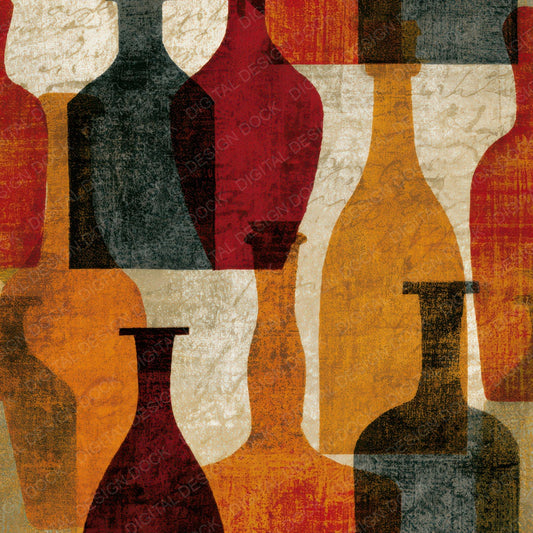 Monoprint Apothecary Bottles Cinnamon Burgundy Digital Paper Pack (DDD013446)