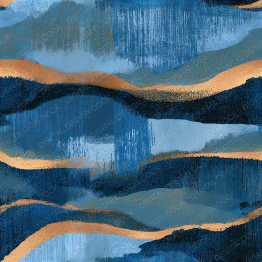 Screenprint Ikat Indigo Slate Seamless Digital Paper Pack (DDD013453)