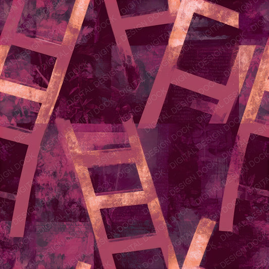 Bohemian Garden Ladders Dusty Rose Seamless Digital Paper Pack (DDD013489)