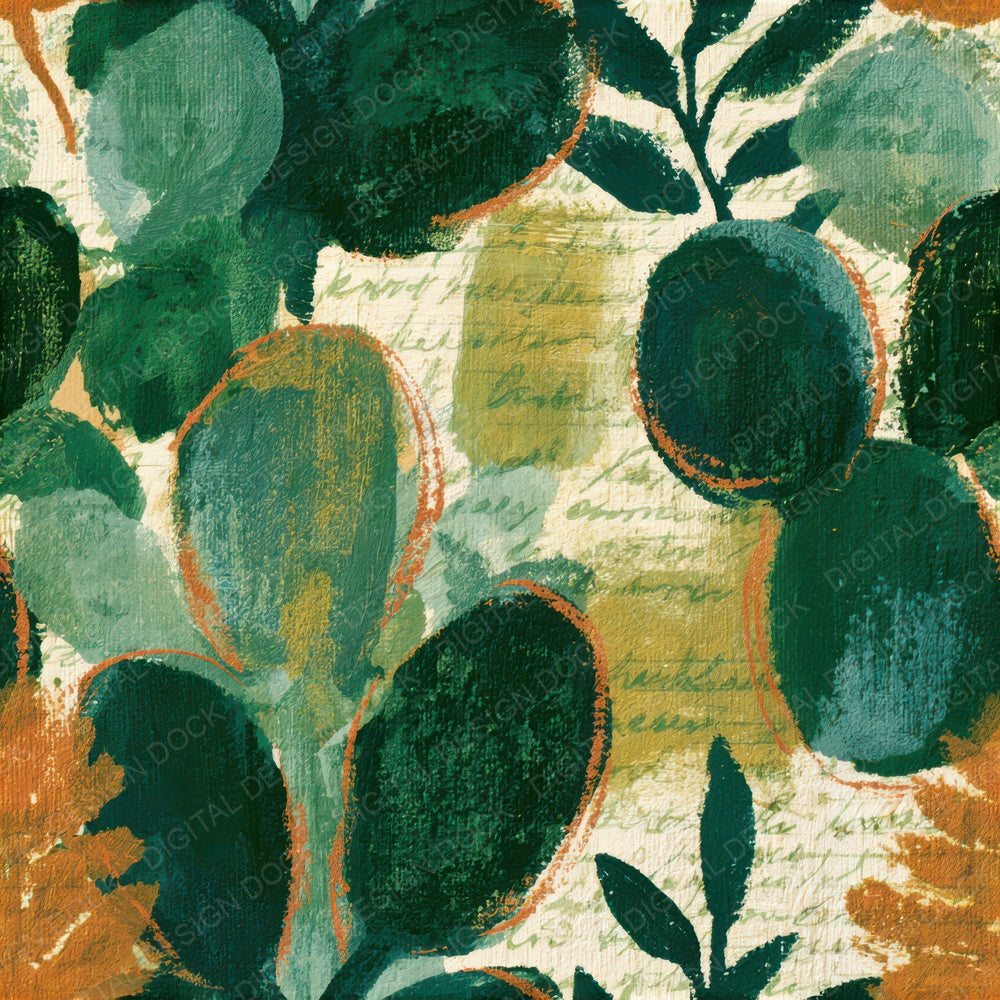 Gouache Cactus Ivory Green Seamless Digital Paper Pack (DDD013494)