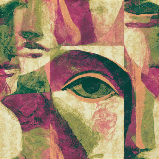 Gouache Sphinx Fuchsia Lime Seamless Digital Paper Pack (DDD013511)