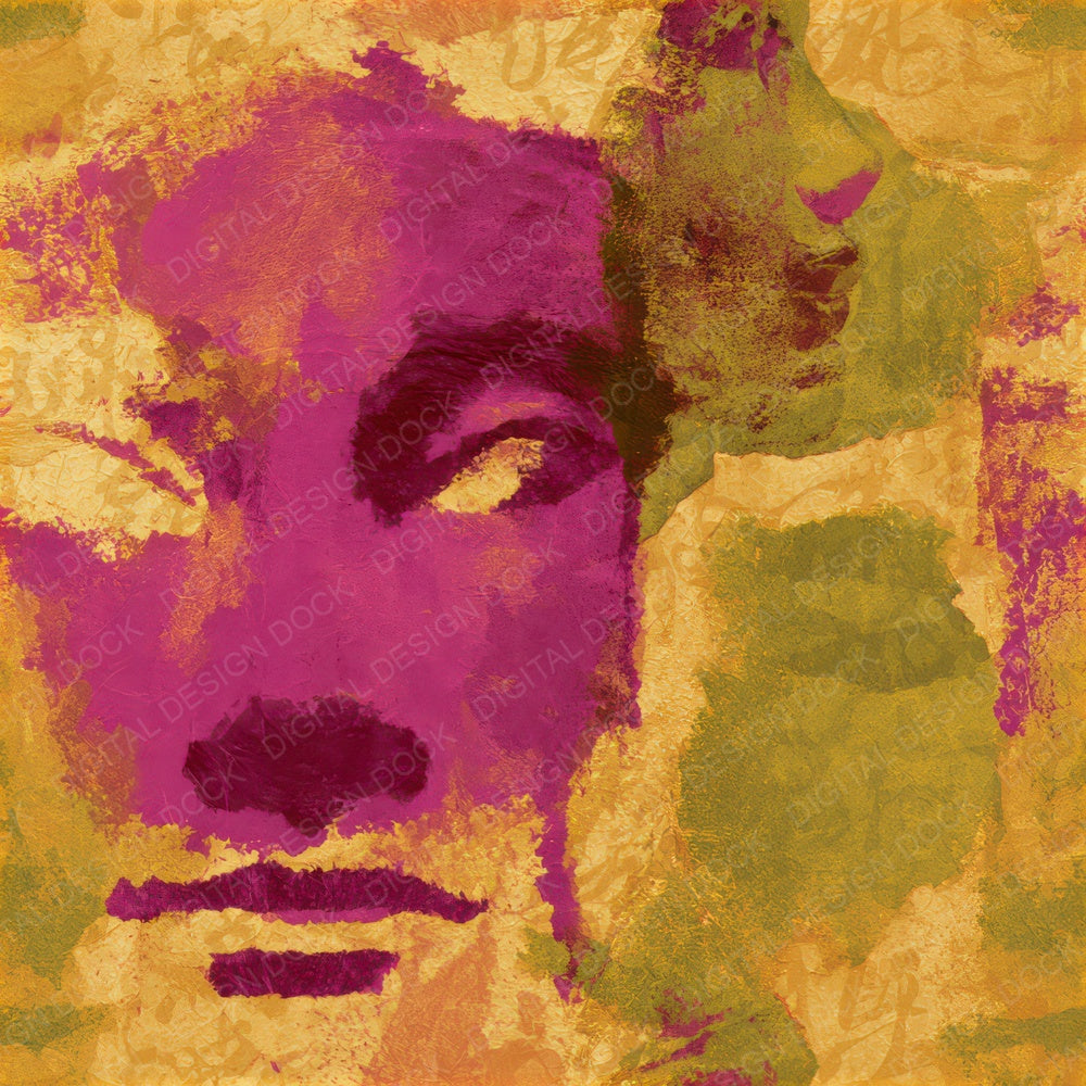 Gouache Sphinx Fuchsia Lime Seamless Digital Paper Pack (DDD013511)