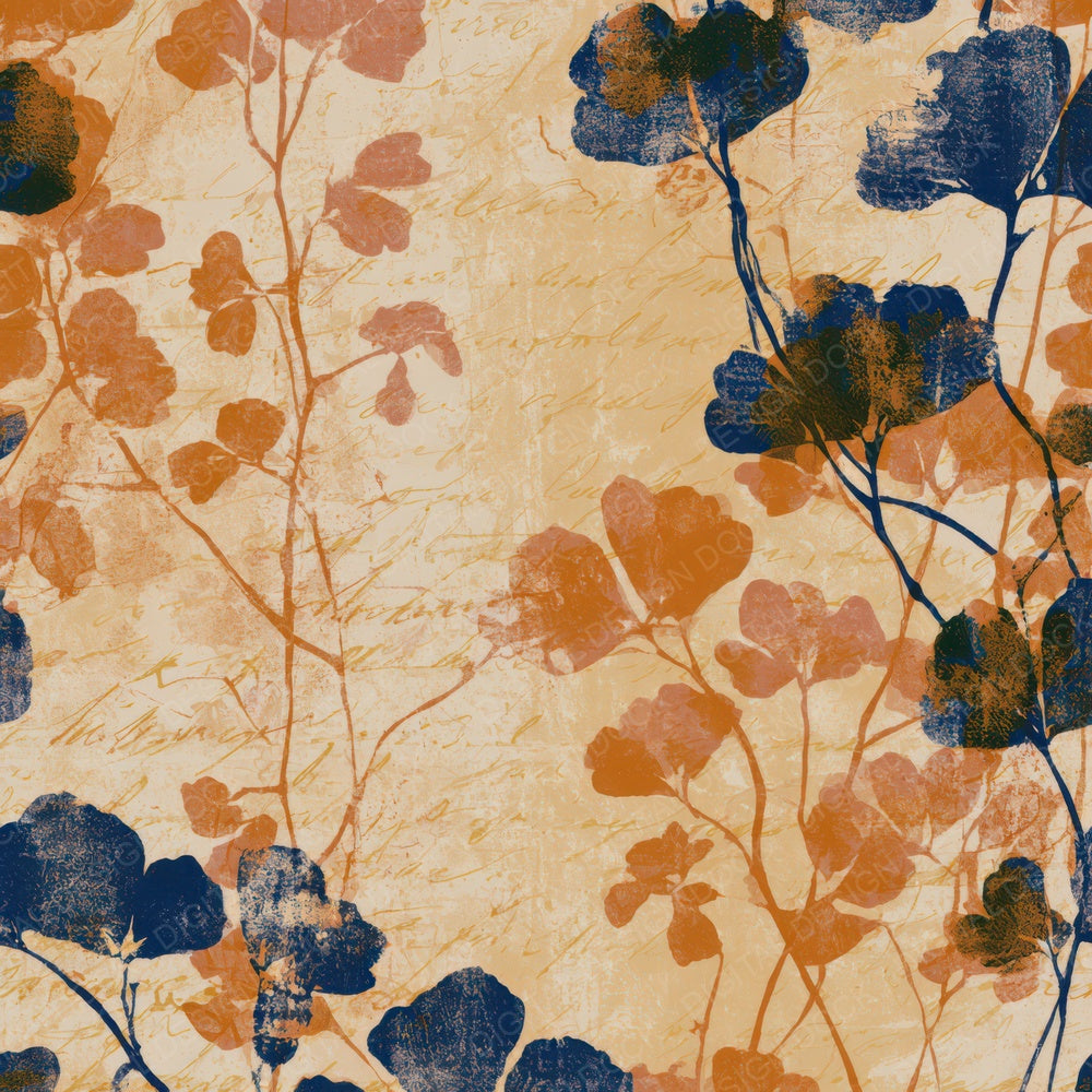 Linocut Baby Tears Sienna Indigo Digital Paper Pack (DDD013512)